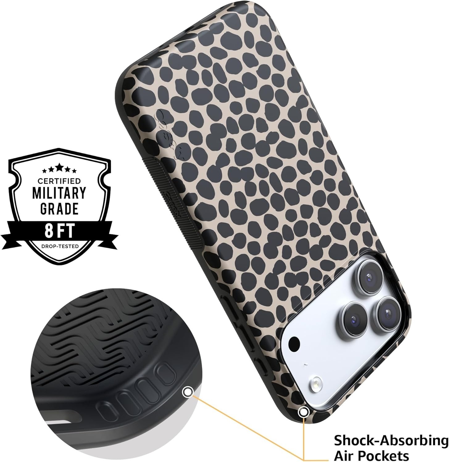 image:imageCasely iPhone 17 Pro Max Case Blue amp White Floral Rose to Fame Bold Protective Design Compatible with MagSafeLost in Spots Cheetah Print