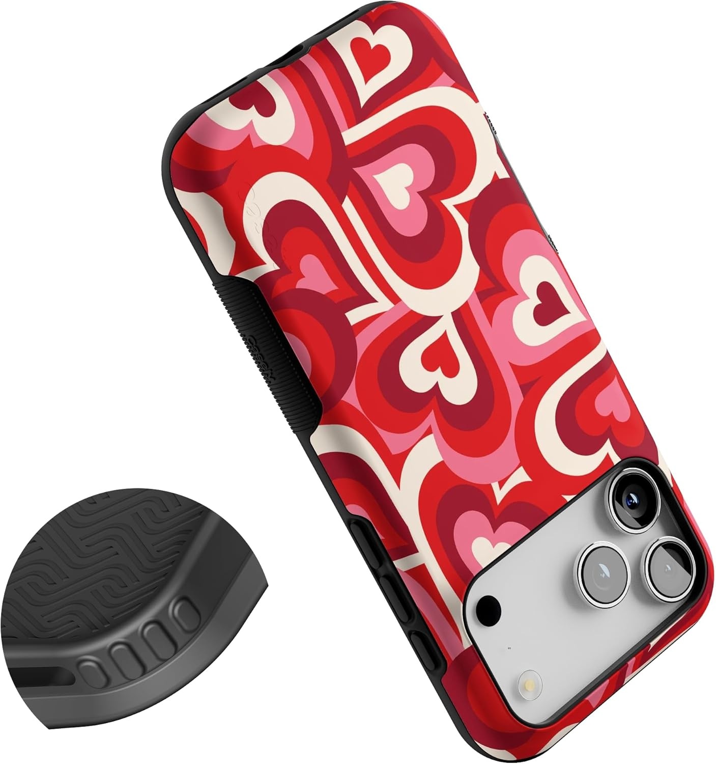 image:imageCasely iPhone 17 Pro Max Case Blue amp White Floral Rose to Fame Bold Protective Design Compatible with MagSafeLove Song Remix Ombre Hearts