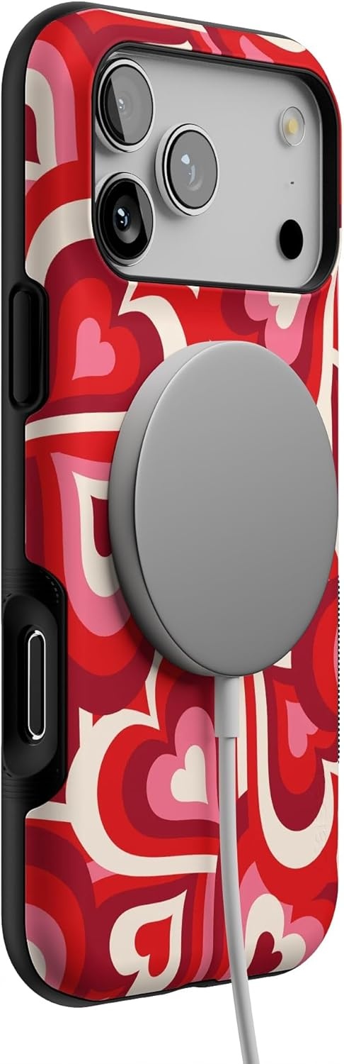 image:imageCasely iPhone 17 Pro Max Case Blue amp White Floral Rose to Fame Bold Protective Design Compatible with MagSafeLove Song Remix Ombre Hearts