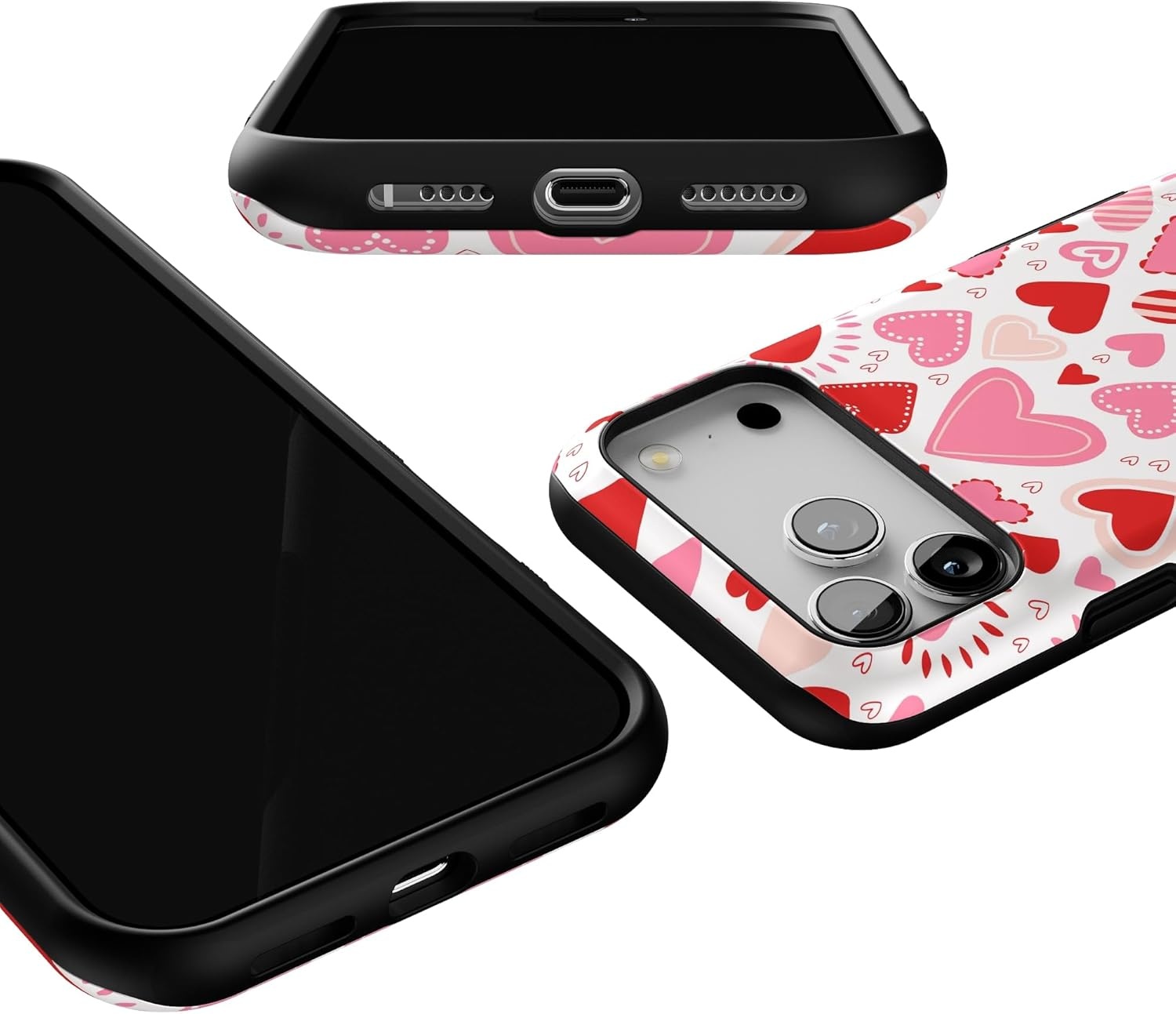 image:imageCasely iPhone 17 Pro Max Case Blue amp White Floral Rose to Fame Bold Protective Design Compatible with MagSafeLove Struck Heart Stickers