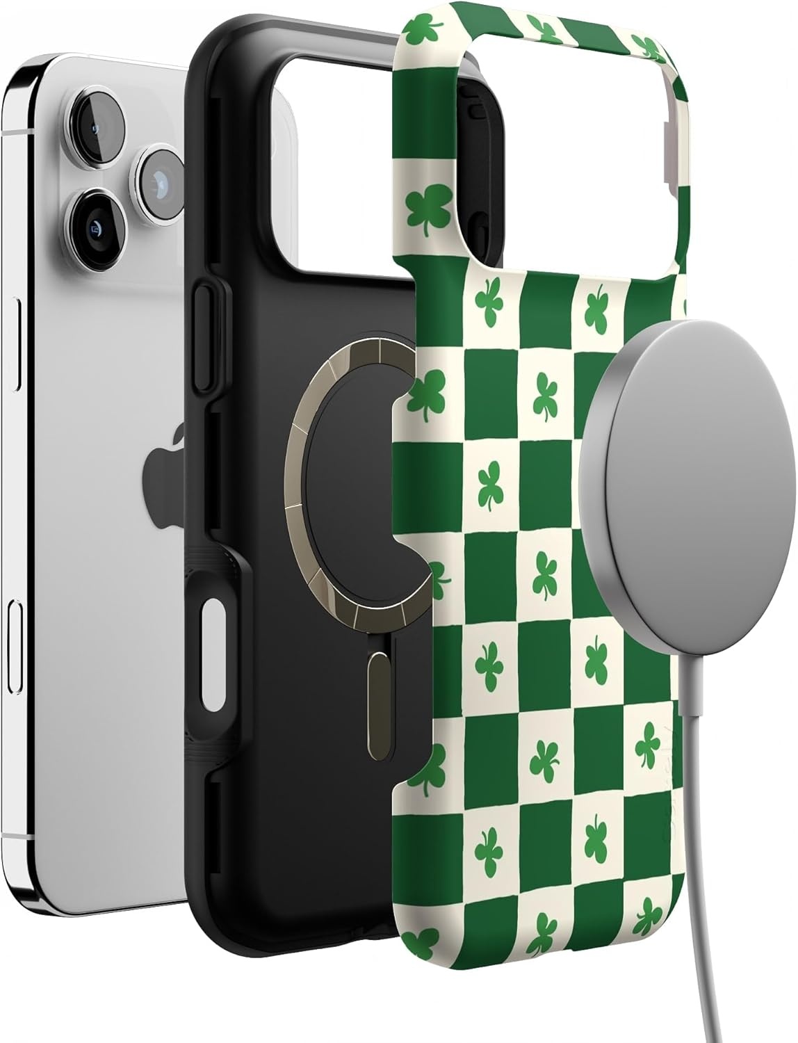 image:imageCasely iPhone 17 Pro Max Case Blue amp White Floral Rose to Fame Bold Protective Design Compatible with MagSafeLucky You Shamrock