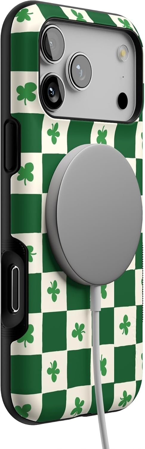 image:imageCasely iPhone 17 Pro Max Case Blue amp White Floral Rose to Fame Bold Protective Design Compatible with MagSafeLucky You Shamrock