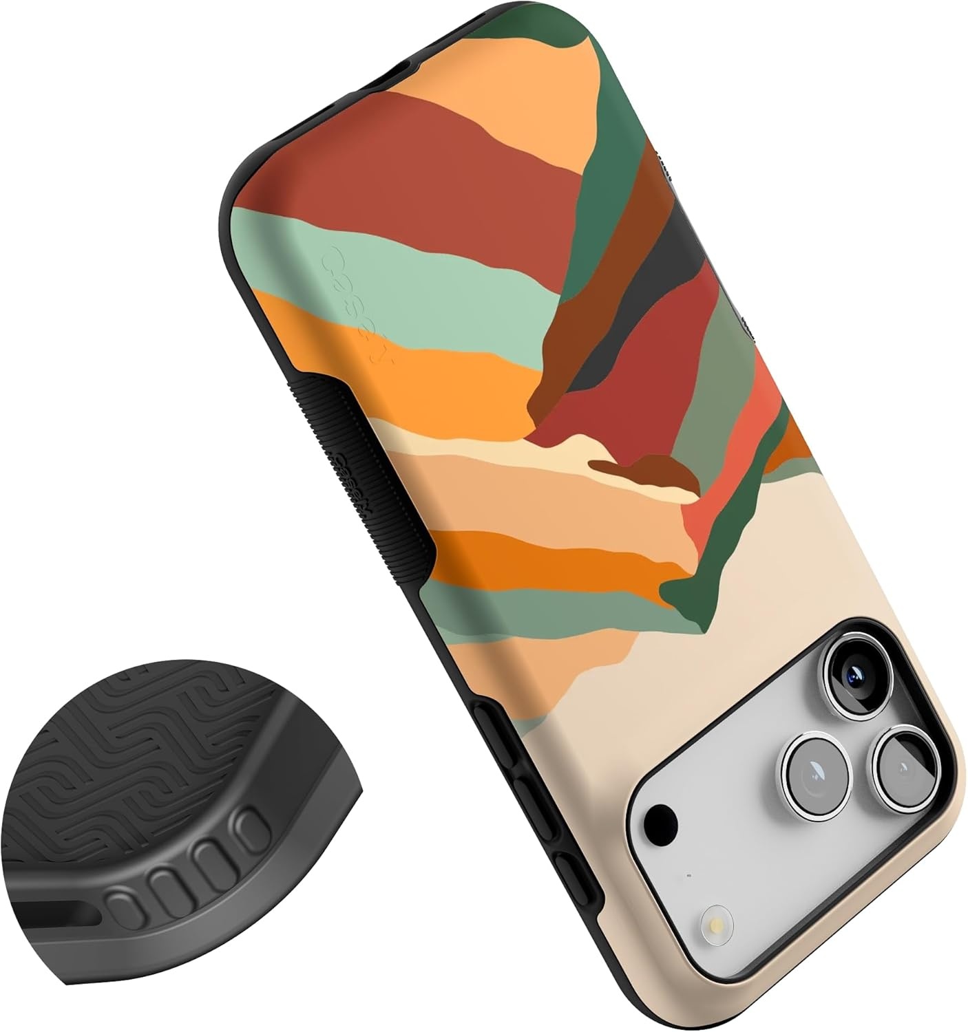 image:imageCasely iPhone 17 Pro Max Case Blue amp White Floral Rose to Fame Bold Protective Design Compatible with MagSafeMagic Mountain Colorblock