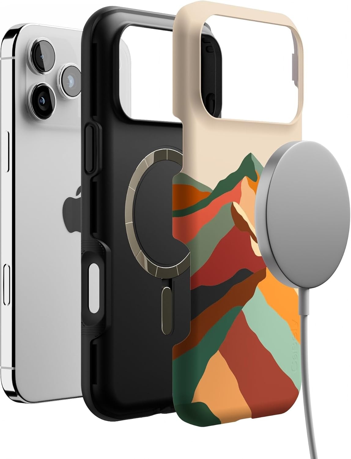 image:imageCasely iPhone 17 Pro Max Case Blue amp White Floral Rose to Fame Bold Protective Design Compatible with MagSafeMagic Mountain Colorblock
