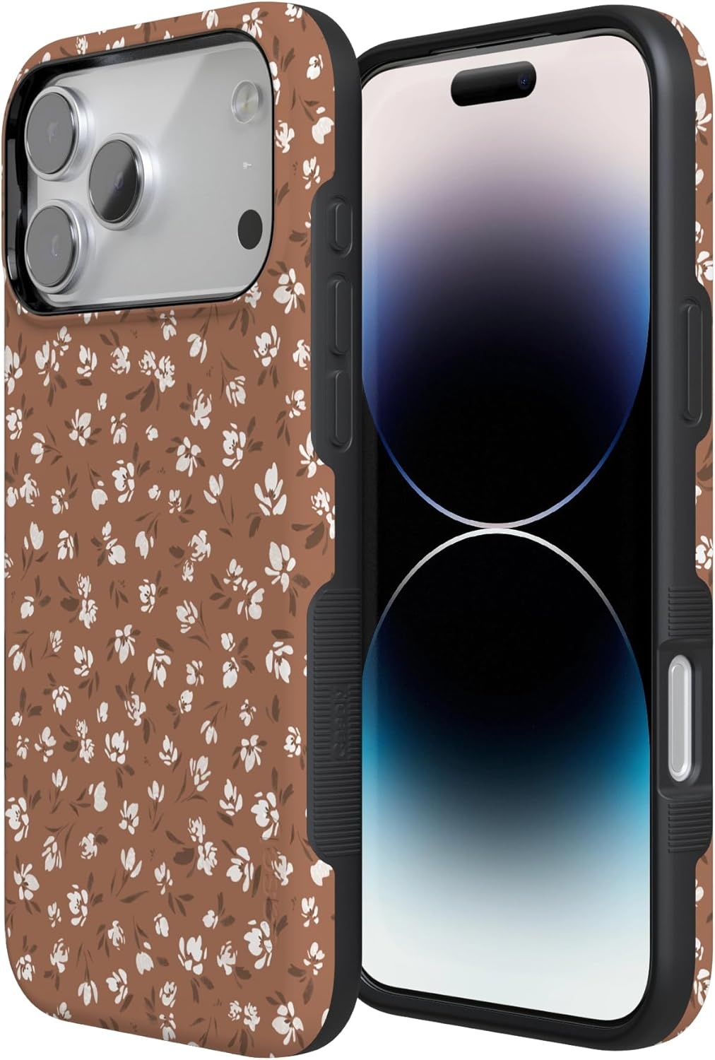 image:imageCasely iPhone 17 Pro Max Case Blue amp White Floral Rose to Fame Bold Protective Design Compatible with MagSafeMocha Meadow Tiny Flowers