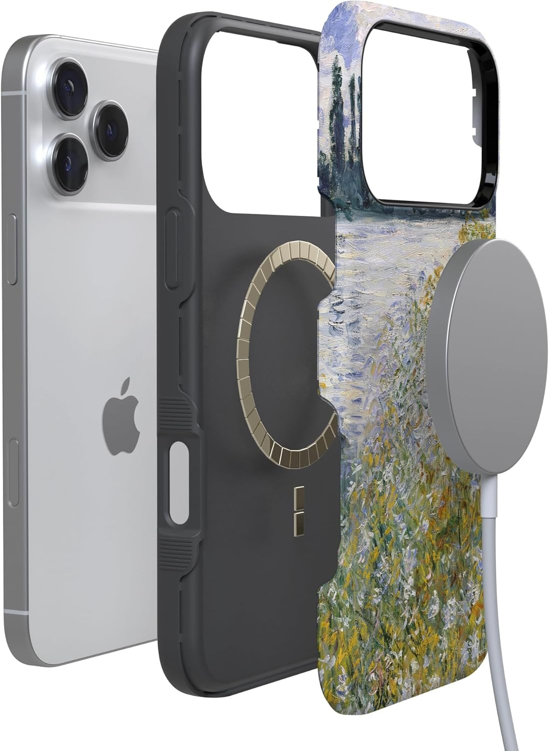 image:imageCasely iPhone 17 Pro Max Case Blue amp White Floral Rose to Fame Bold Protective Design Compatible with MagSafeMonets Summer Landscape The Met Museum