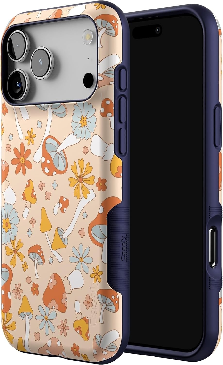 image:imageCasely iPhone 17 Pro Max Case Blue amp White Floral Rose to Fame Bold Protective Design Compatible with MagSafeMushroom Magic Retro Floral