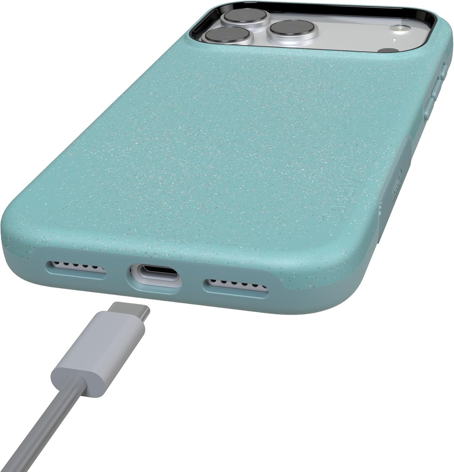 image:imageCasely iPhone 17 Pro Max Case Blue amp White Floral Rose to Fame Bold Protective Design Compatible with MagSafeOcean Blue Shimmer Aquamarine