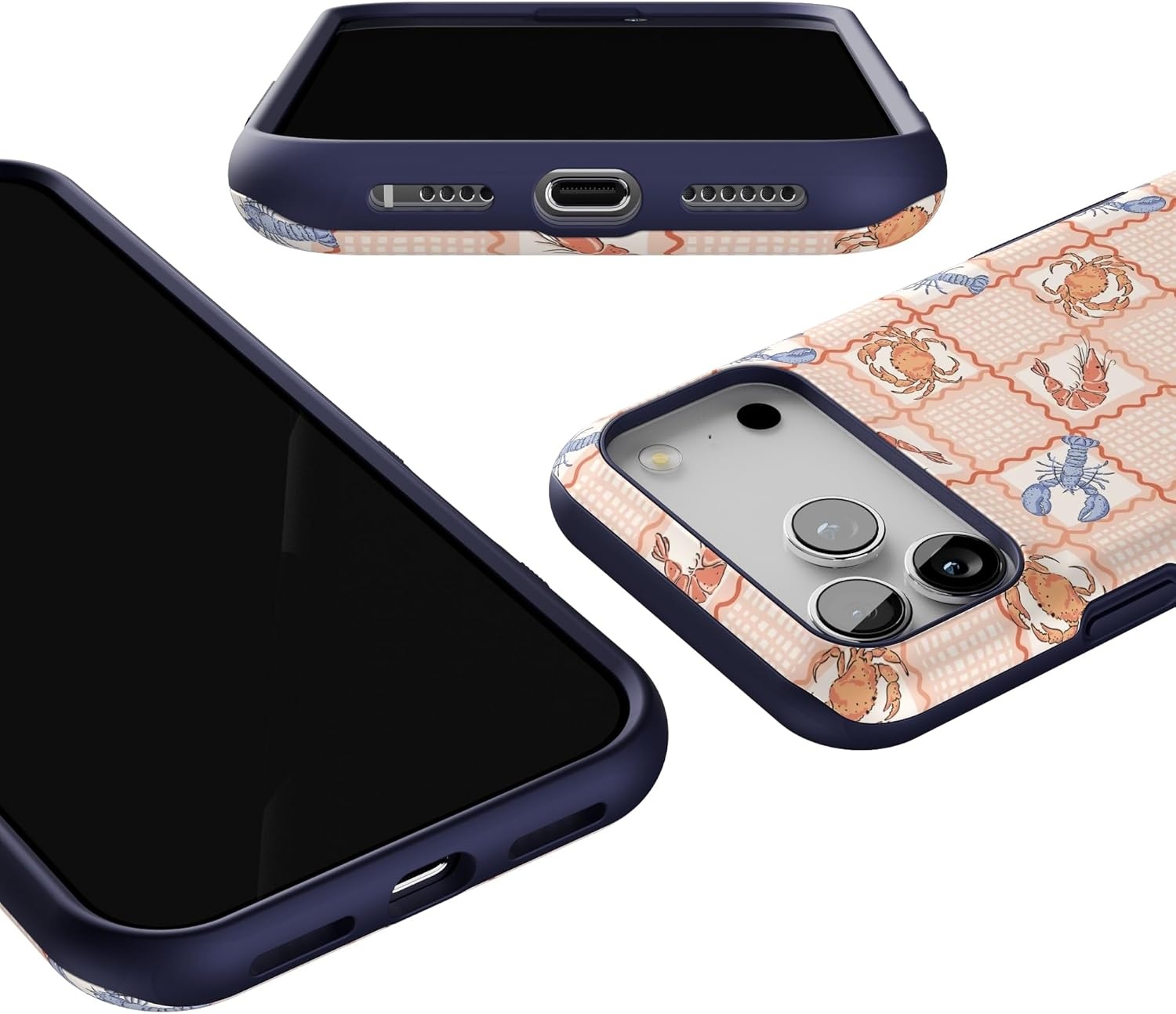 image:imageCasely iPhone 17 Pro Max Case Blue amp White Floral Rose to Fame Bold Protective Design Compatible with MagSafeOn the Cape Coastal Summer
