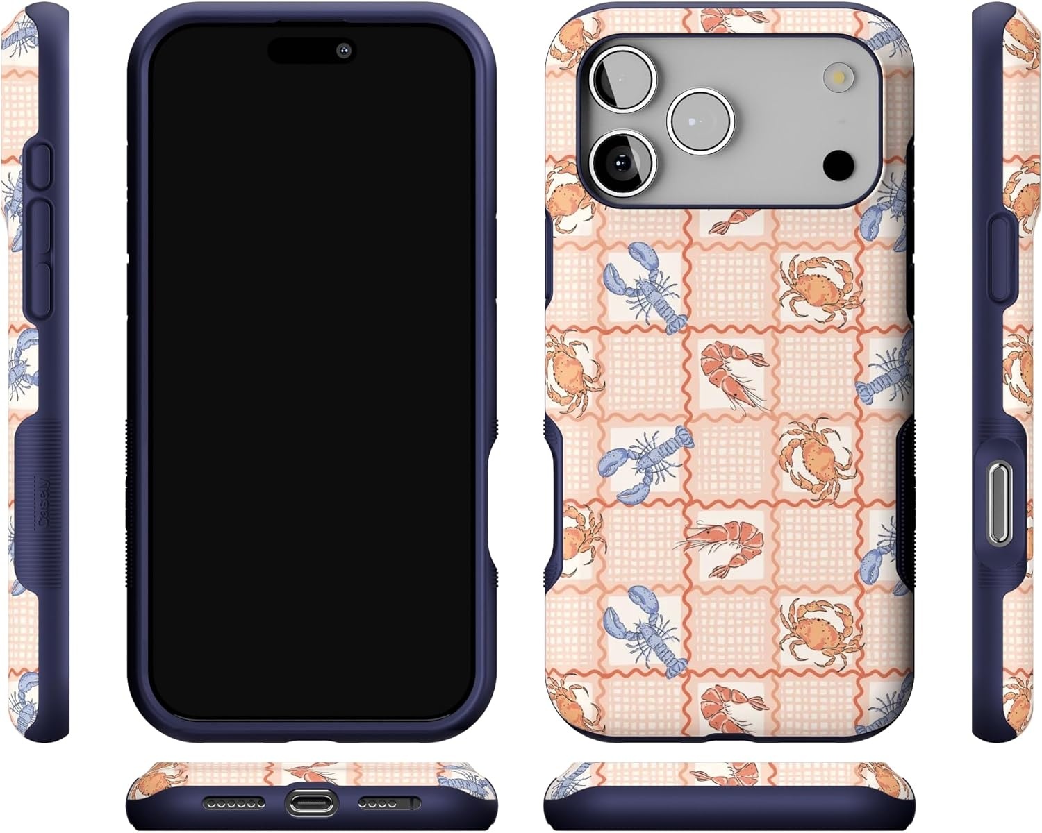 image:imageCasely iPhone 17 Pro Max Case Blue amp White Floral Rose to Fame Bold Protective Design Compatible with MagSafeOn the Cape Coastal Summer