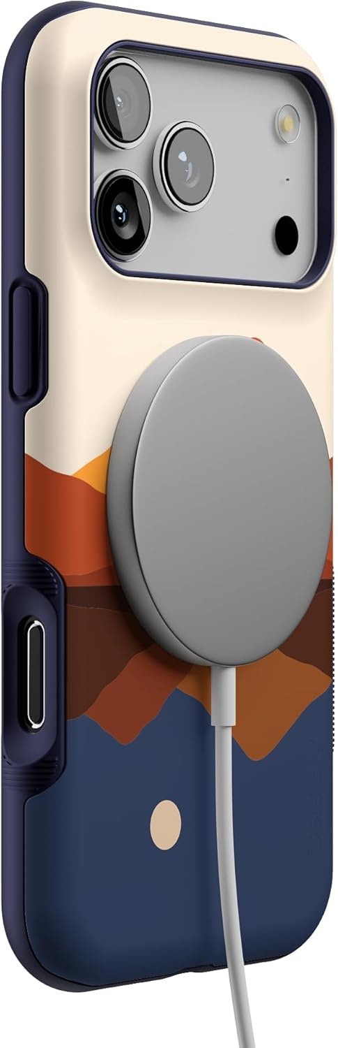 image:imageCasely iPhone 17 Pro Max Case Blue amp White Floral Rose to Fame Bold Protective Design Compatible with MagSafeOpposites Attract Day Night Colorblock Mt