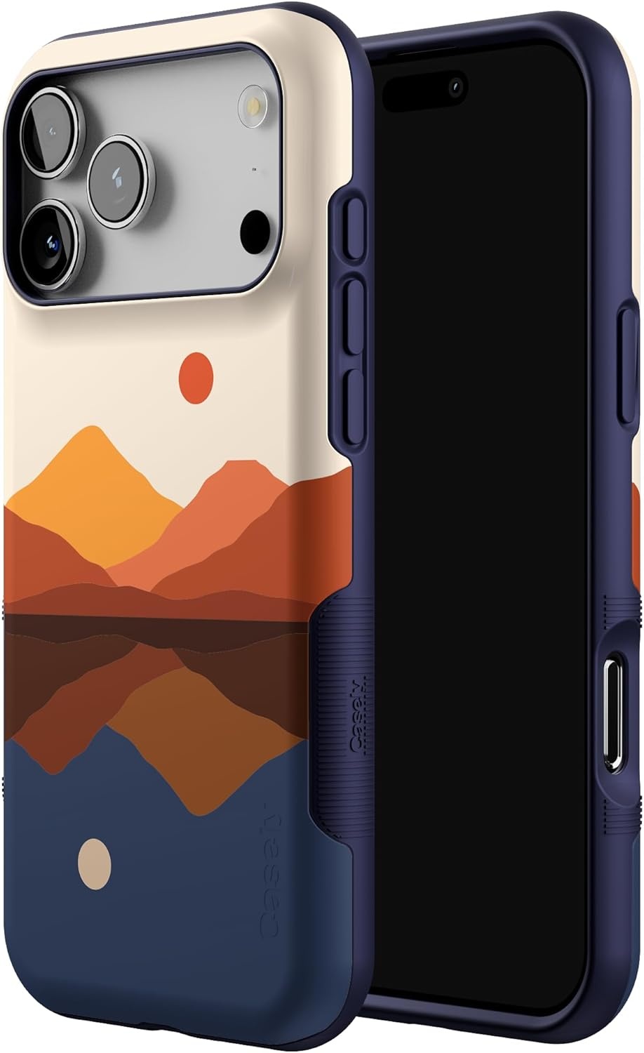 image:imageCasely iPhone 17 Pro Max Case Blue amp White Floral Rose to Fame Bold Protective Design Compatible with MagSafeOpposites Attract Day Night Colorblock Mt