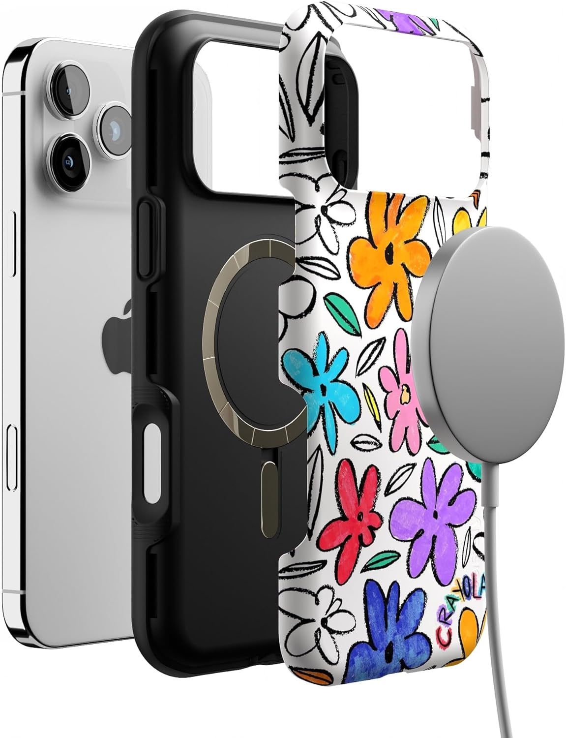 image:imageCasely iPhone 17 Pro Max Case Blue amp White Floral Rose to Fame Bold Protective Design Compatible with MagSafeOutside the Lines Crayola Marker