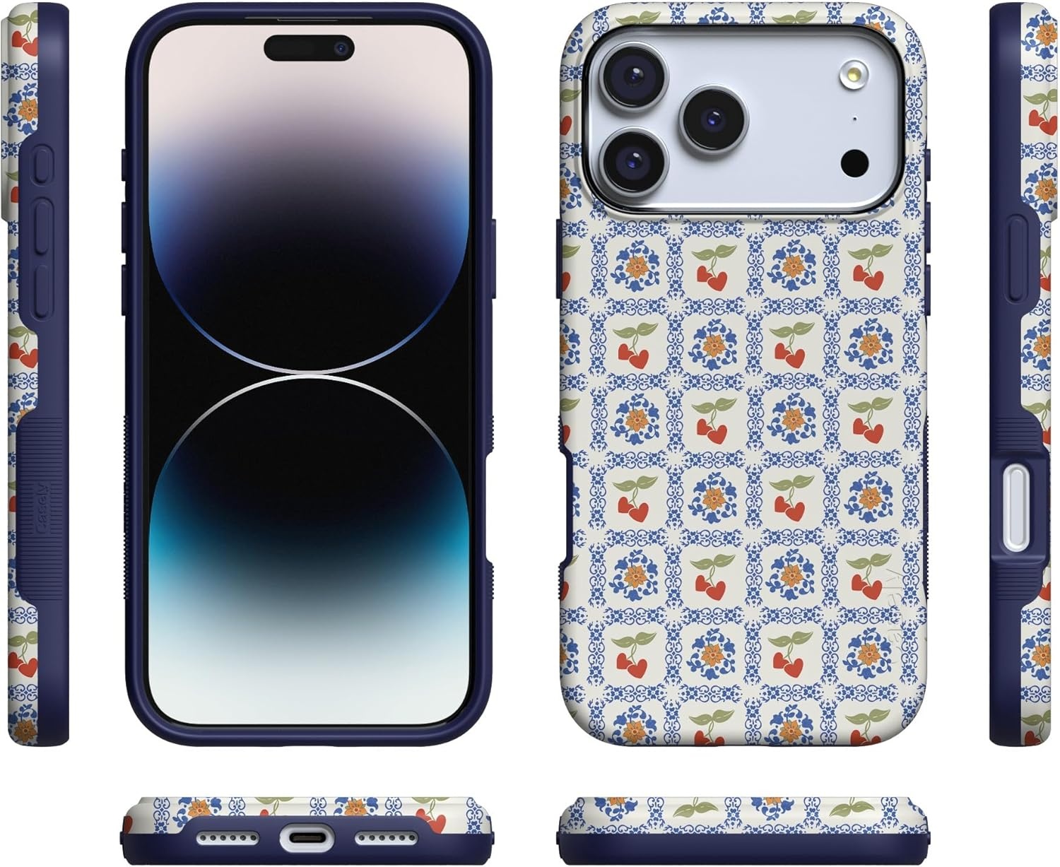 image:imageCasely iPhone 17 Pro Max Case Blue amp White Floral Rose to Fame Bold Protective Design Compatible with MagSafePalermo Dippin Daisys Italian Coast