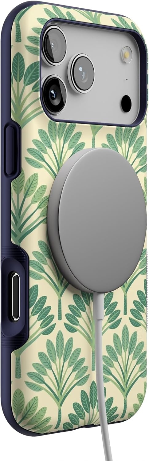 image:imageCasely iPhone 17 Pro Max Case Blue amp White Floral Rose to Fame Bold Protective Design Compatible with MagSafePalm Royale Palm Beach