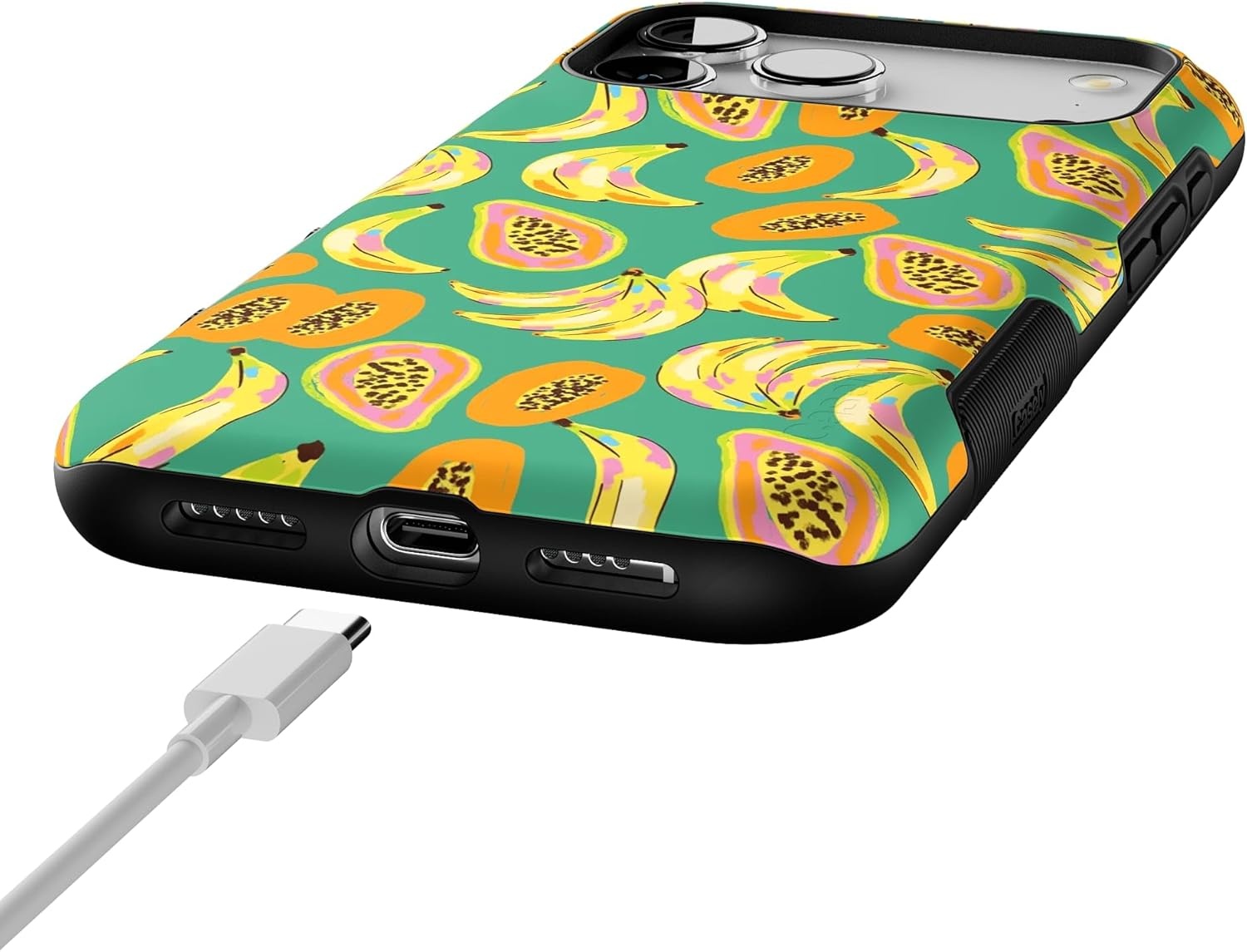 image:imageCasely iPhone 17 Pro Max Case Blue amp White Floral Rose to Fame Bold Protective Design Compatible with MagSafePapaya Palms Dippin Daisys Tropical Vacation