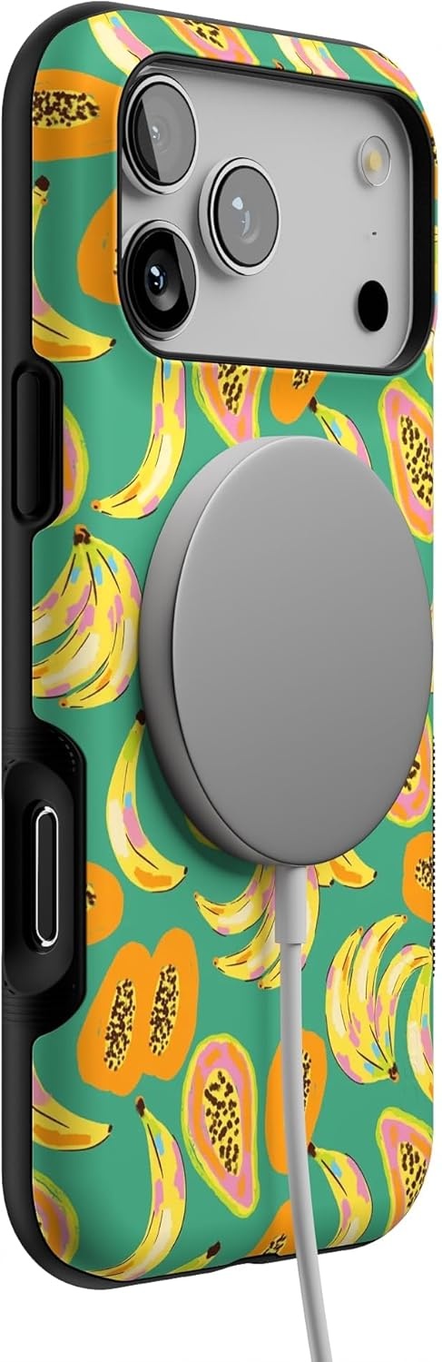 image:imageCasely iPhone 17 Pro Max Case Blue amp White Floral Rose to Fame Bold Protective Design Compatible with MagSafePapaya Palms Dippin Daisys Tropical Vacation