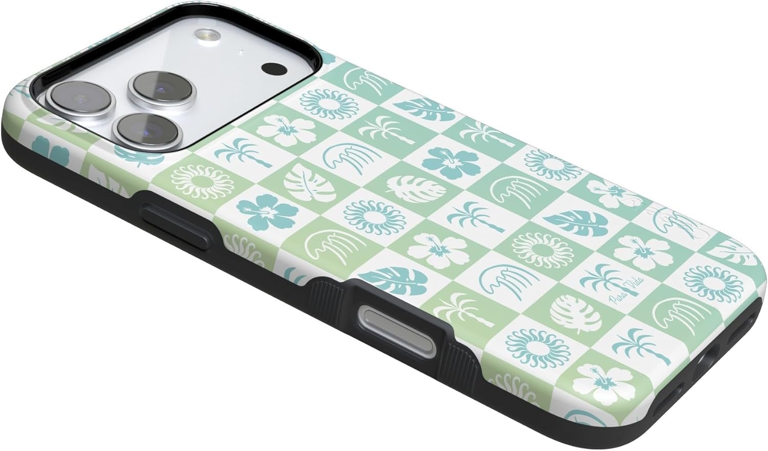 image:imageCasely iPhone 17 Pro Max Case Blue amp White Floral Rose to Fame Bold Protective Design Compatible with MagSafePura Vida Coastal Checkers