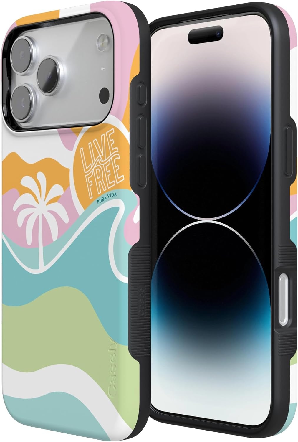 image:imageCasely iPhone 17 Pro Max Case Blue amp White Floral Rose to Fame Bold Protective Design Compatible with MagSafePura Vida Tropical Dreams