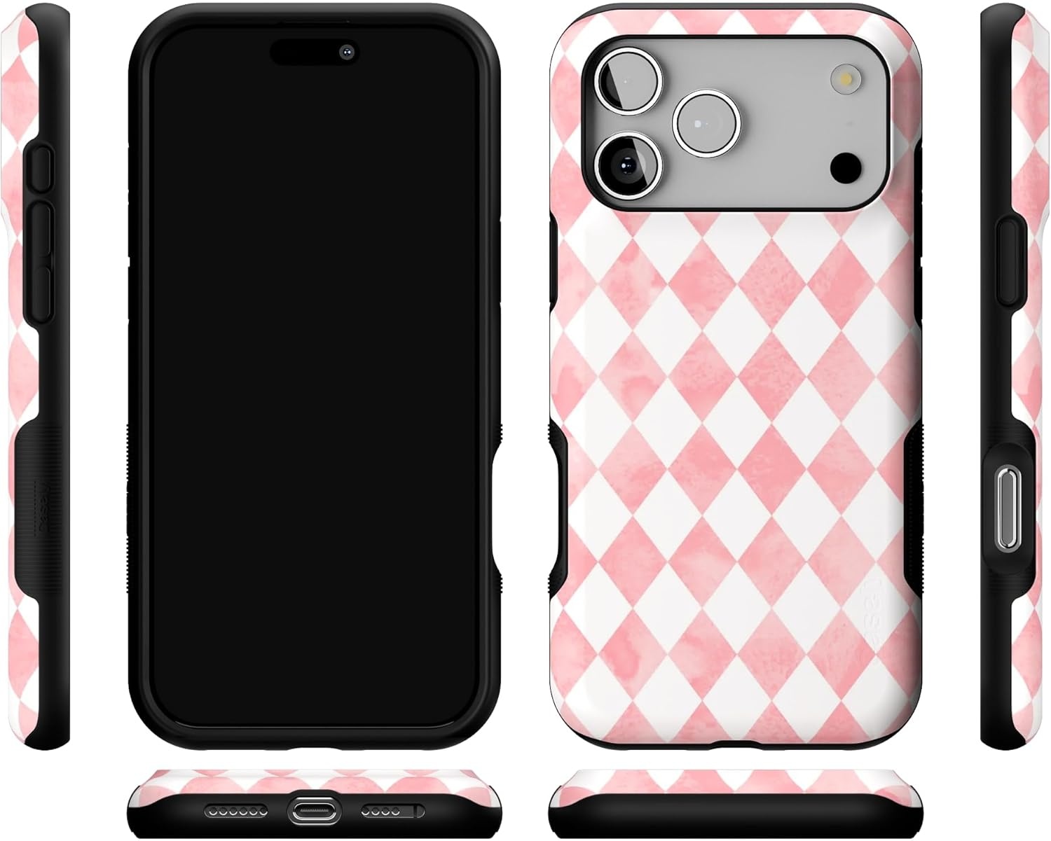 image:imageCasely iPhone 17 Pro Max Case Blue amp White Floral Rose to Fame Bold Protective Design Compatible with MagSafeQueen of Diamonds Pink Watercolor