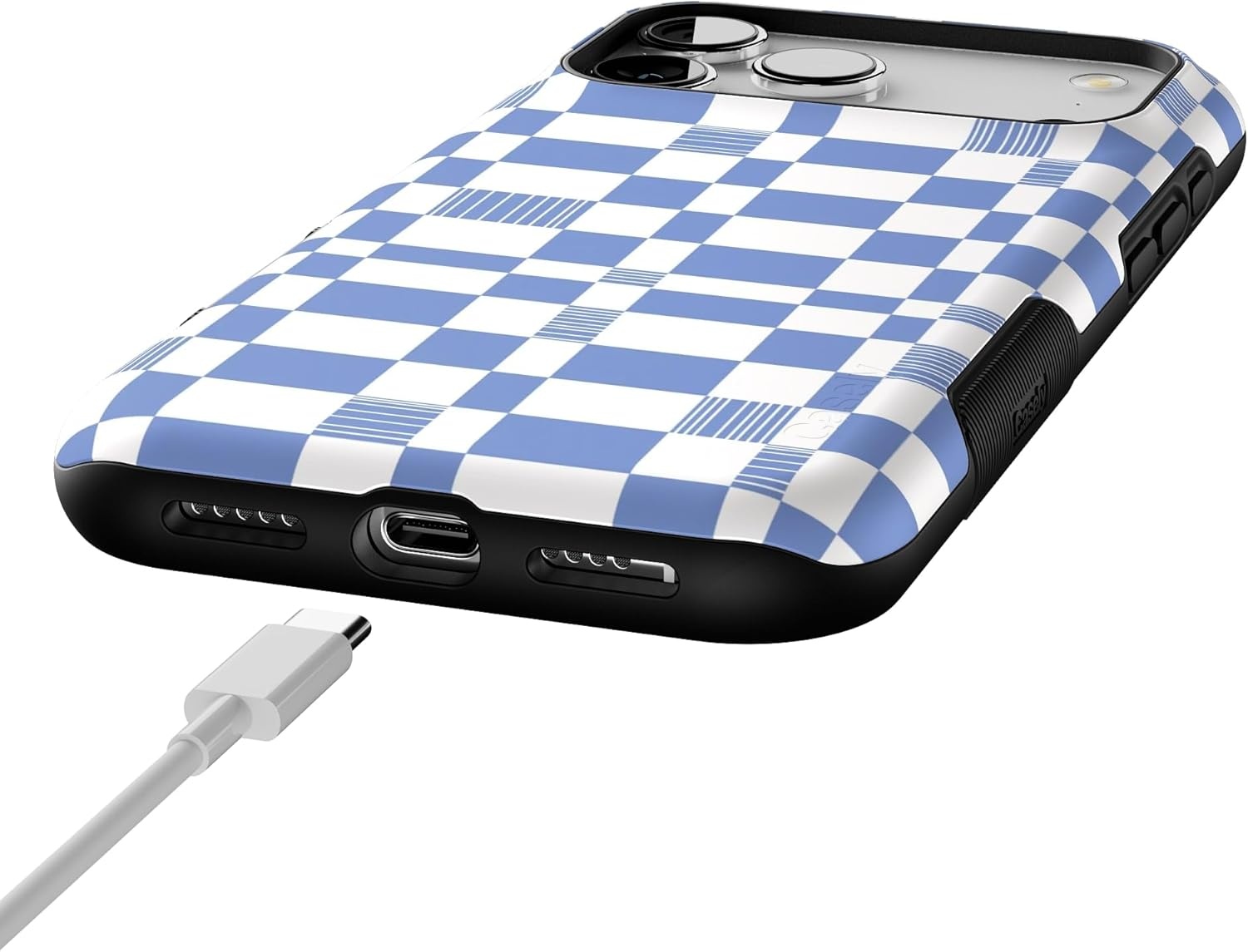 image:imageCasely iPhone 17 Pro Max Case Blue amp White Floral Rose to Fame Bold Protective Design Compatible with MagSafeReality Check Periwinkle