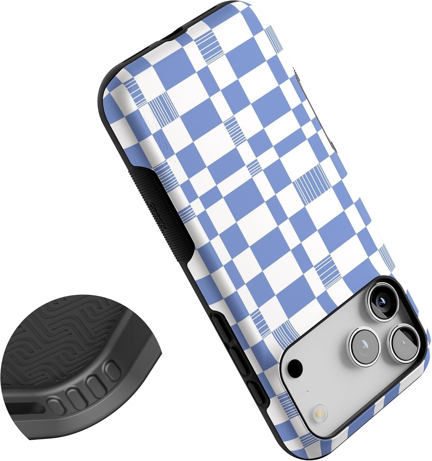 image:imageCasely iPhone 17 Pro Max Case Blue amp White Floral Rose to Fame Bold Protective Design Compatible with MagSafeReality Check Periwinkle