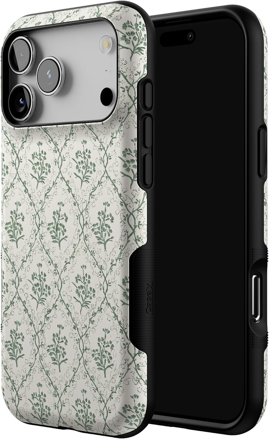 image:imageCasely iPhone 17 Pro Max Case Blue amp White Floral Rose to Fame Bold Protective Design Compatible with MagSafeSage Tapestry Floral Vines