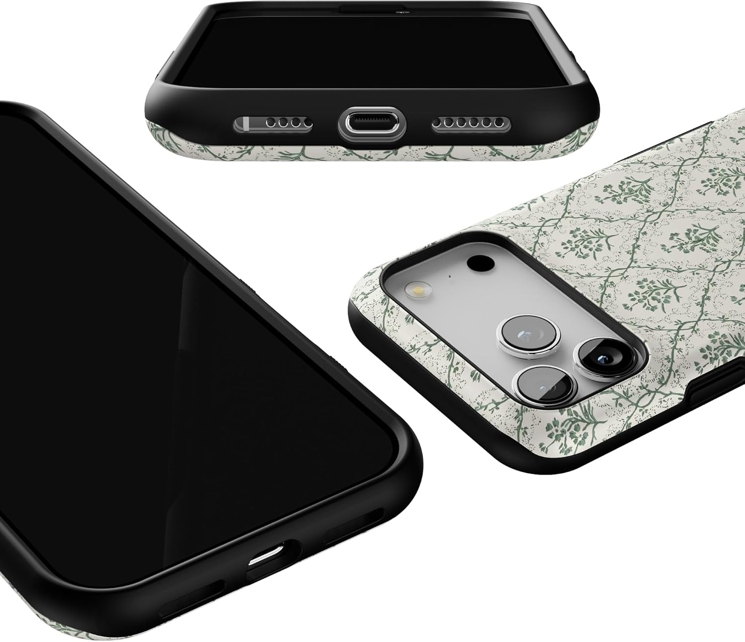 image:imageCasely iPhone 17 Pro Max Case Blue amp White Floral Rose to Fame Bold Protective Design Compatible with MagSafeSage Tapestry Floral Vines
