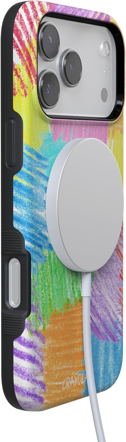 image:imageCasely iPhone 17 Pro Max Case Blue amp White Floral Rose to Fame Bold Protective Design Compatible with MagSafeScribble Me That Crayola Rainbow Pencil