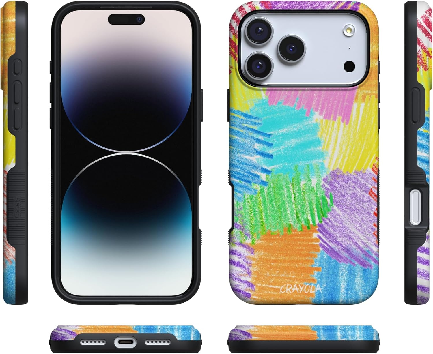 image:imageCasely iPhone 17 Pro Max Case Blue amp White Floral Rose to Fame Bold Protective Design Compatible with MagSafeScribble Me That Crayola Rainbow Pencil