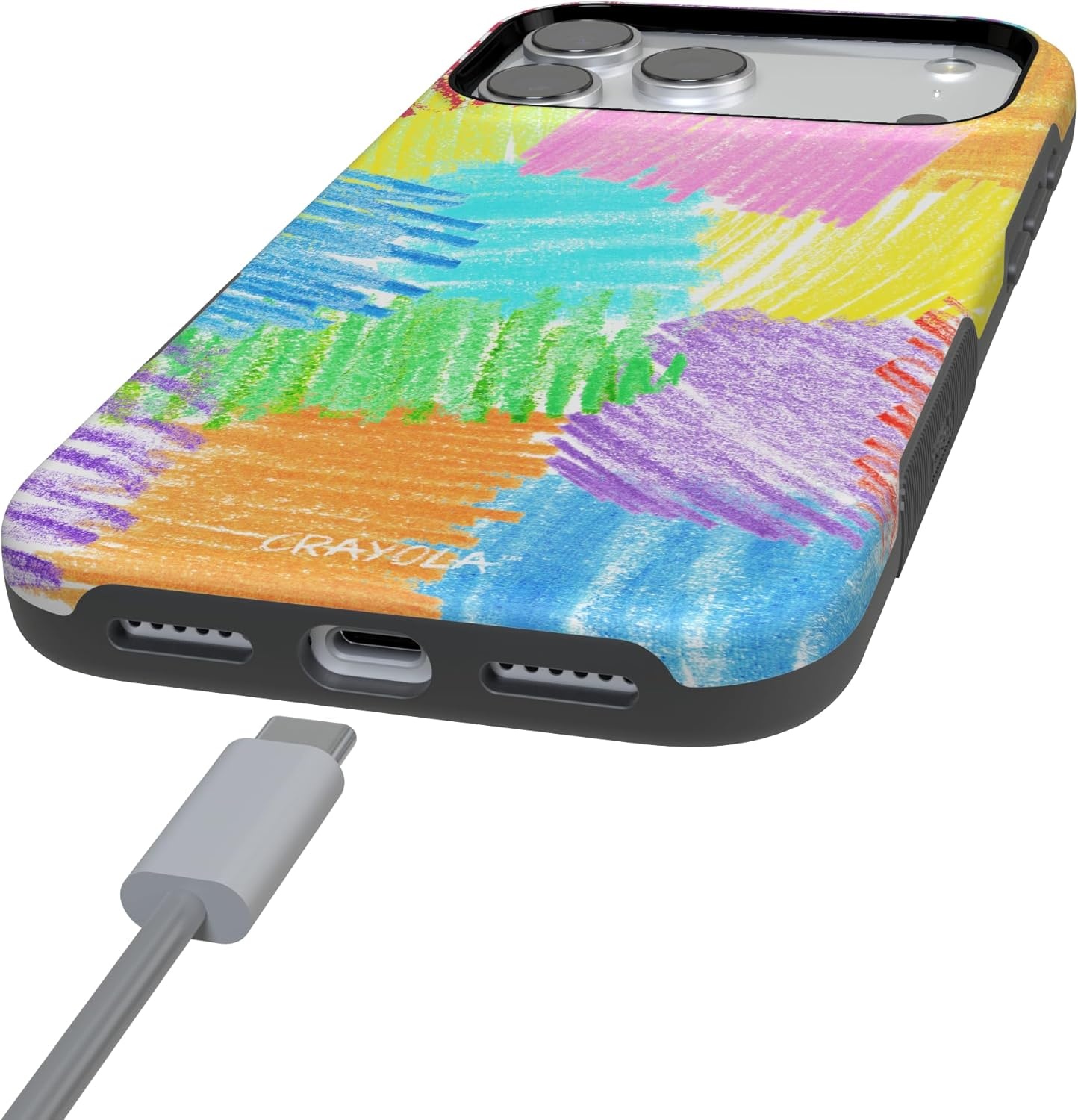 image:imageCasely iPhone 17 Pro Max Case Blue amp White Floral Rose to Fame Bold Protective Design Compatible with MagSafeScribble Me That Crayola Rainbow Pencil