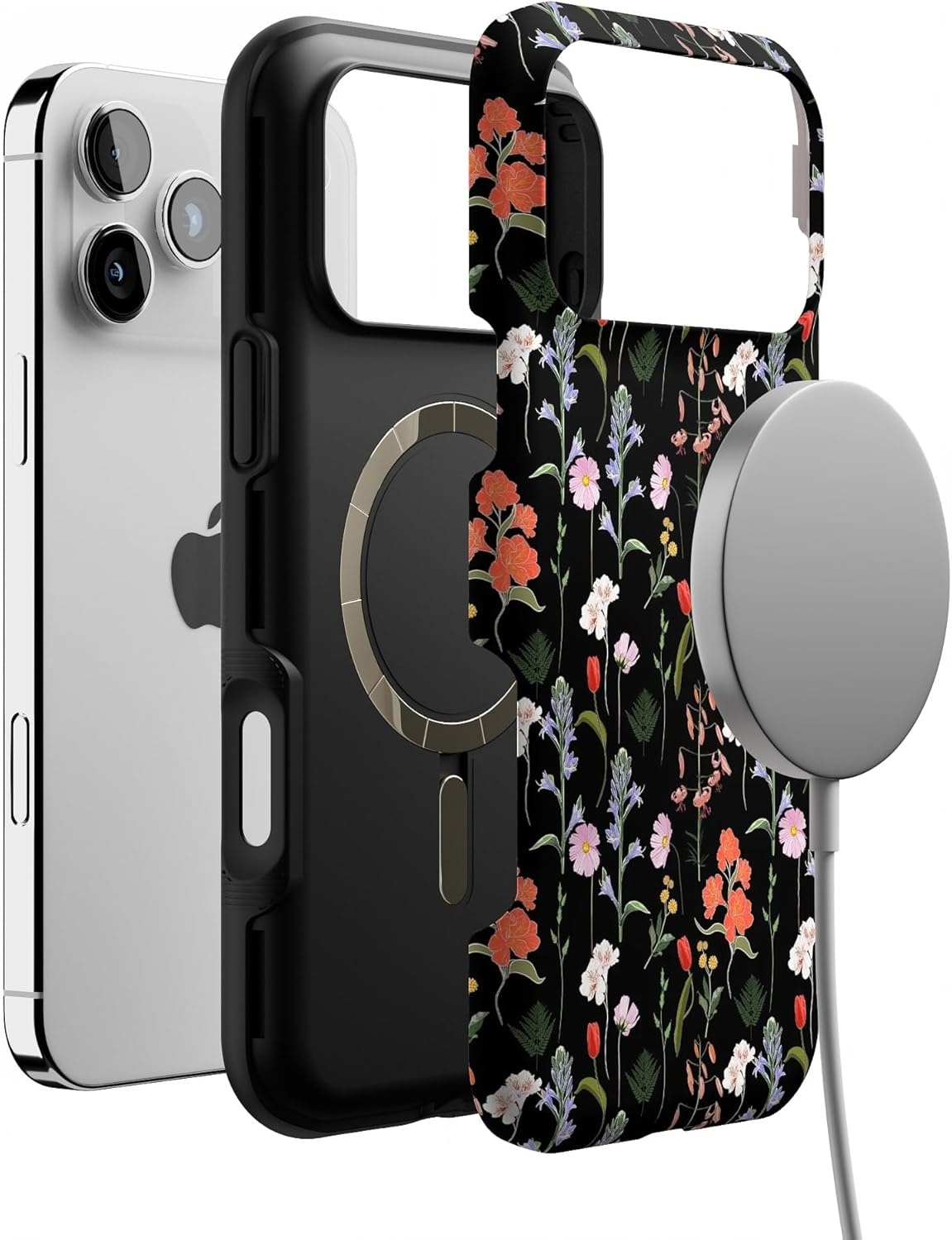 image:imageCasely iPhone 17 Pro Max Case Blue amp White Floral Rose to Fame Bold Protective Design Compatible with MagSafeSecret Garden Mixed Floral