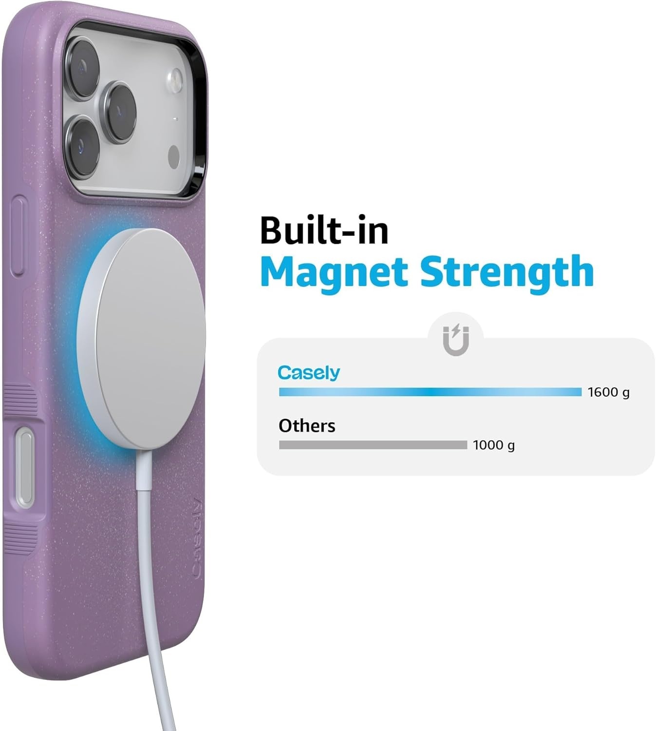 image:imageCasely iPhone 17 Pro Max Case Blue amp White Floral Rose to Fame Bold Protective Design Compatible with MagSafeShimmer Lavender Waves