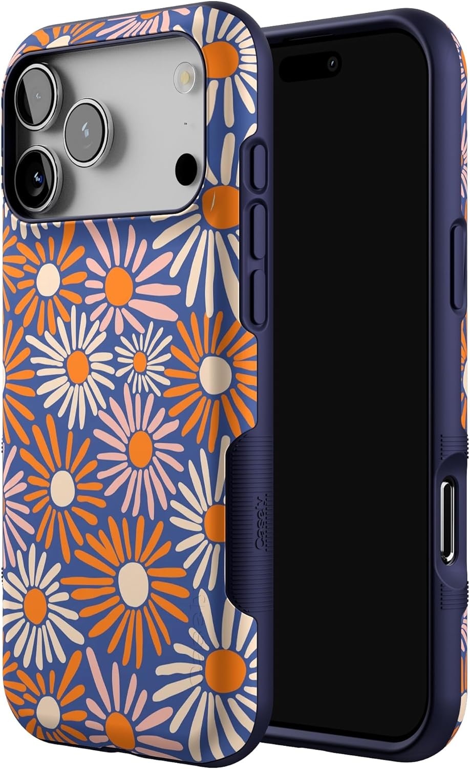 image:imageCasely iPhone 17 Pro Max Case Blue amp White Floral Rose to Fame Bold Protective Design Compatible with MagSafeSpring Forward Daisy Floral