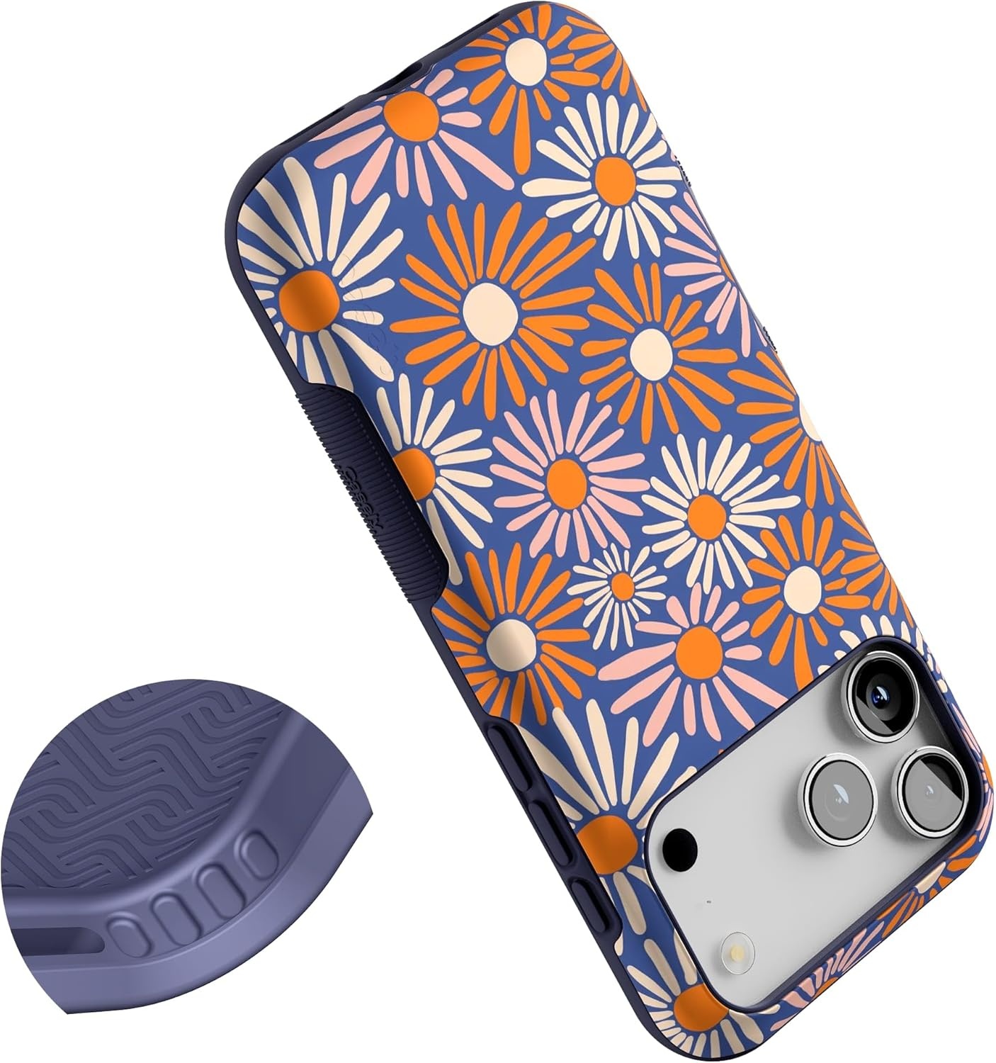 image:imageCasely iPhone 17 Pro Max Case Blue amp White Floral Rose to Fame Bold Protective Design Compatible with MagSafeSpring Forward Daisy Floral