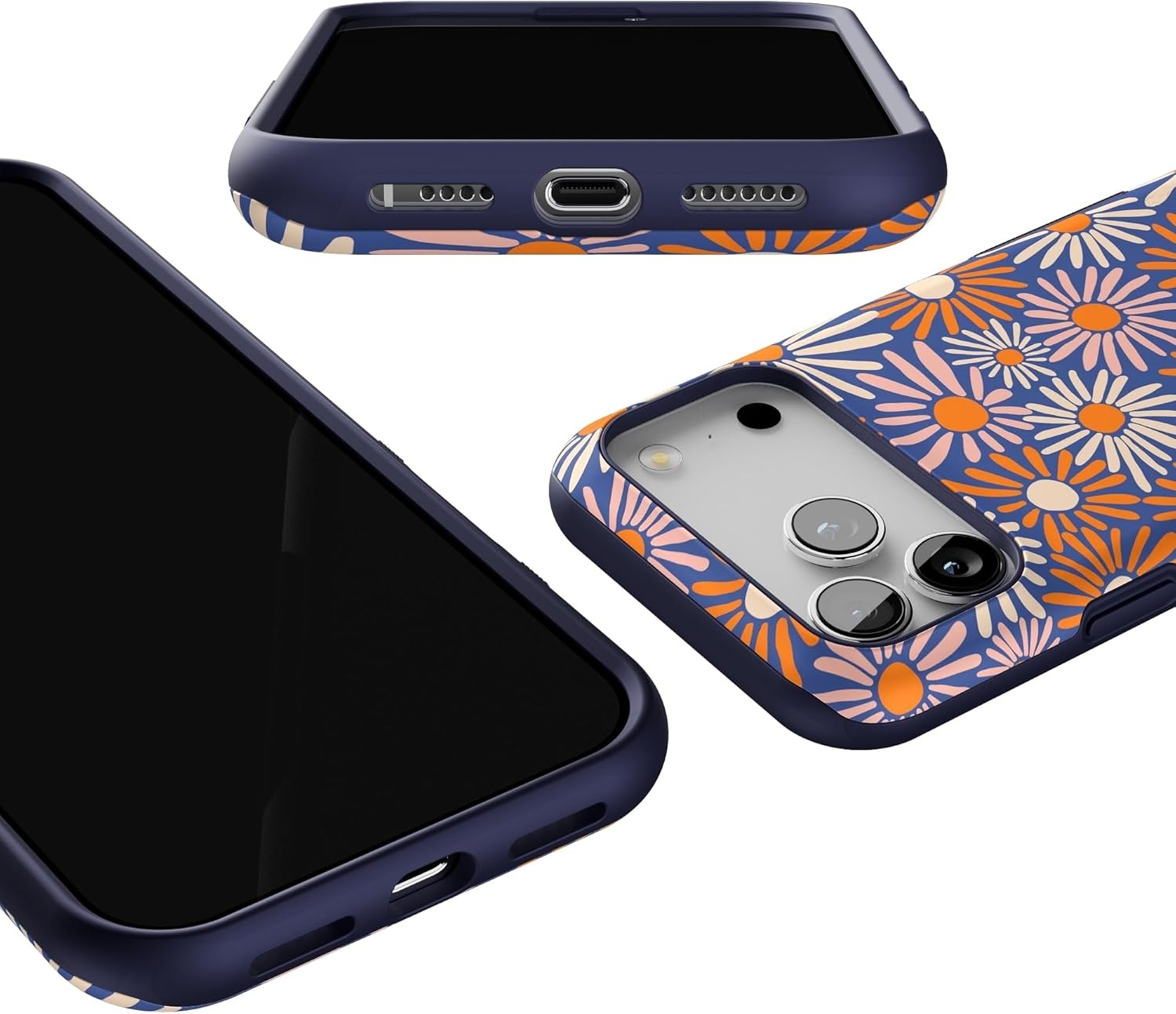 image:imageCasely iPhone 17 Pro Max Case Blue amp White Floral Rose to Fame Bold Protective Design Compatible with MagSafeSpring Forward Daisy Floral