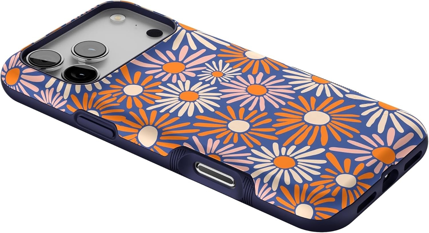 image:imageCasely iPhone 17 Pro Max Case Blue amp White Floral Rose to Fame Bold Protective Design Compatible with MagSafeSpring Forward Daisy Floral