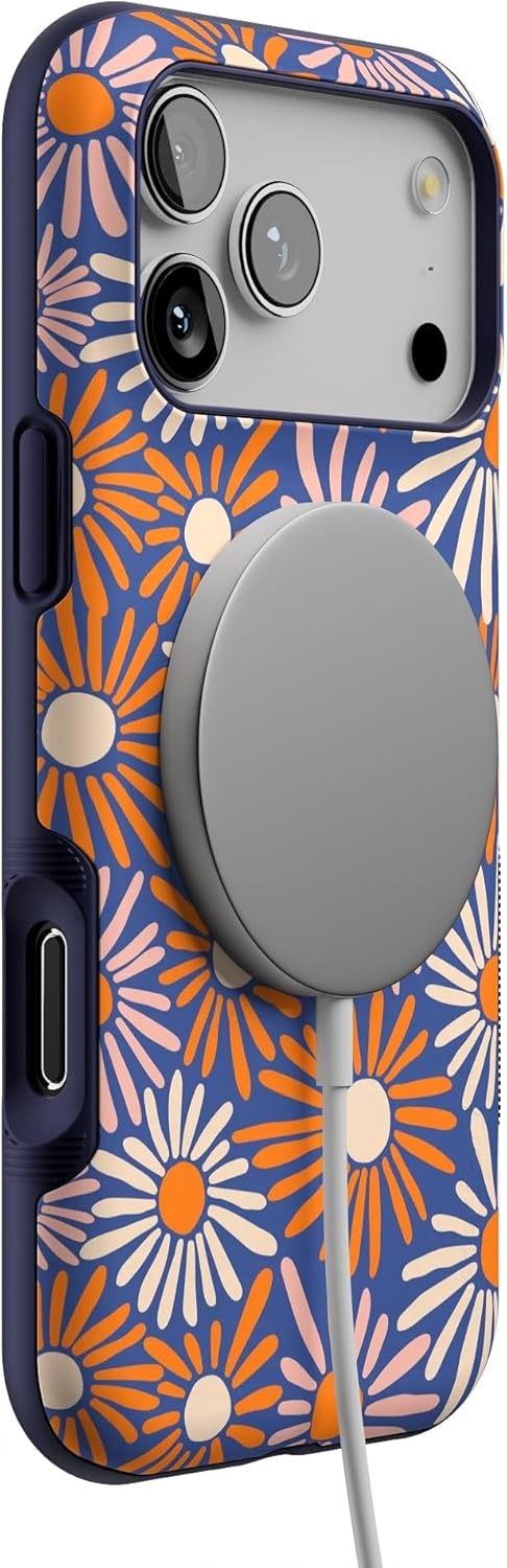 image:imageCasely iPhone 17 Pro Max Case Blue amp White Floral Rose to Fame Bold Protective Design Compatible with MagSafeSpring Forward Daisy Floral