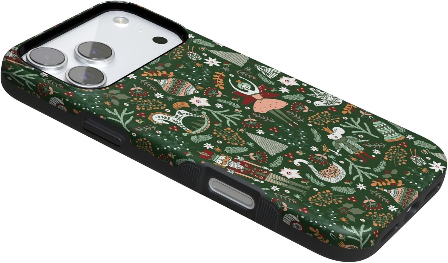 image:imageCasely iPhone 17 Pro Max Case Blue amp White Floral Rose to Fame Bold Protective Design Compatible with MagSafeSugar Plum Fairy Winter Wonderland