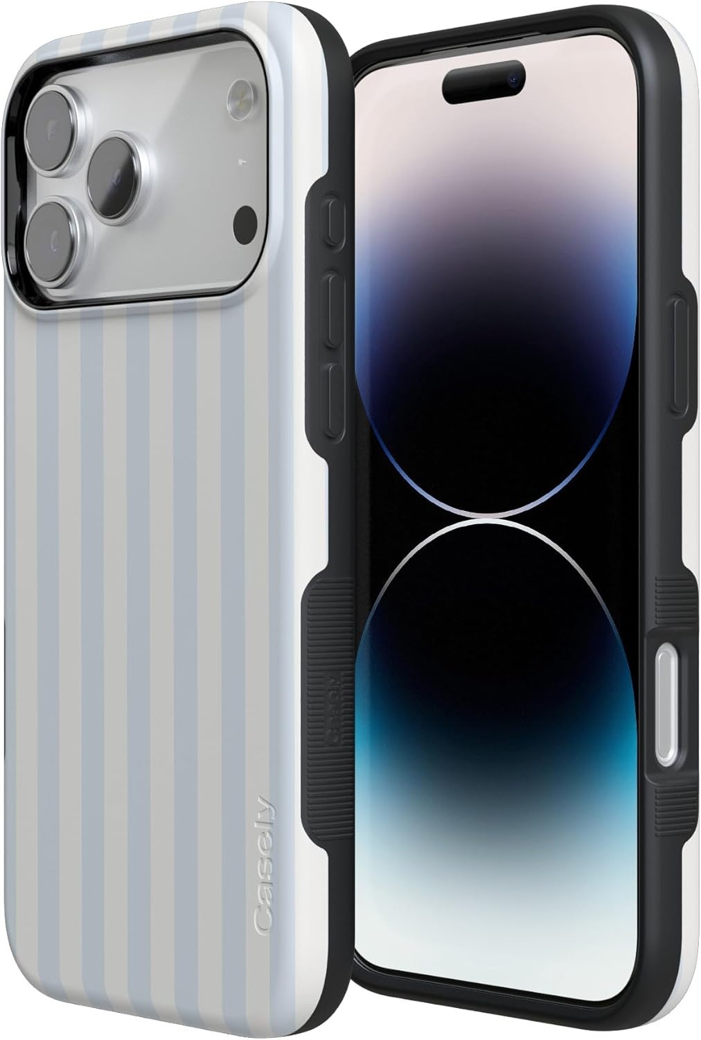 image:imageCasely iPhone 17 Pro Max Case Blue amp White Floral Rose to Fame Bold Protective Design Compatible with MagSafeSunday Best Blue Stripes