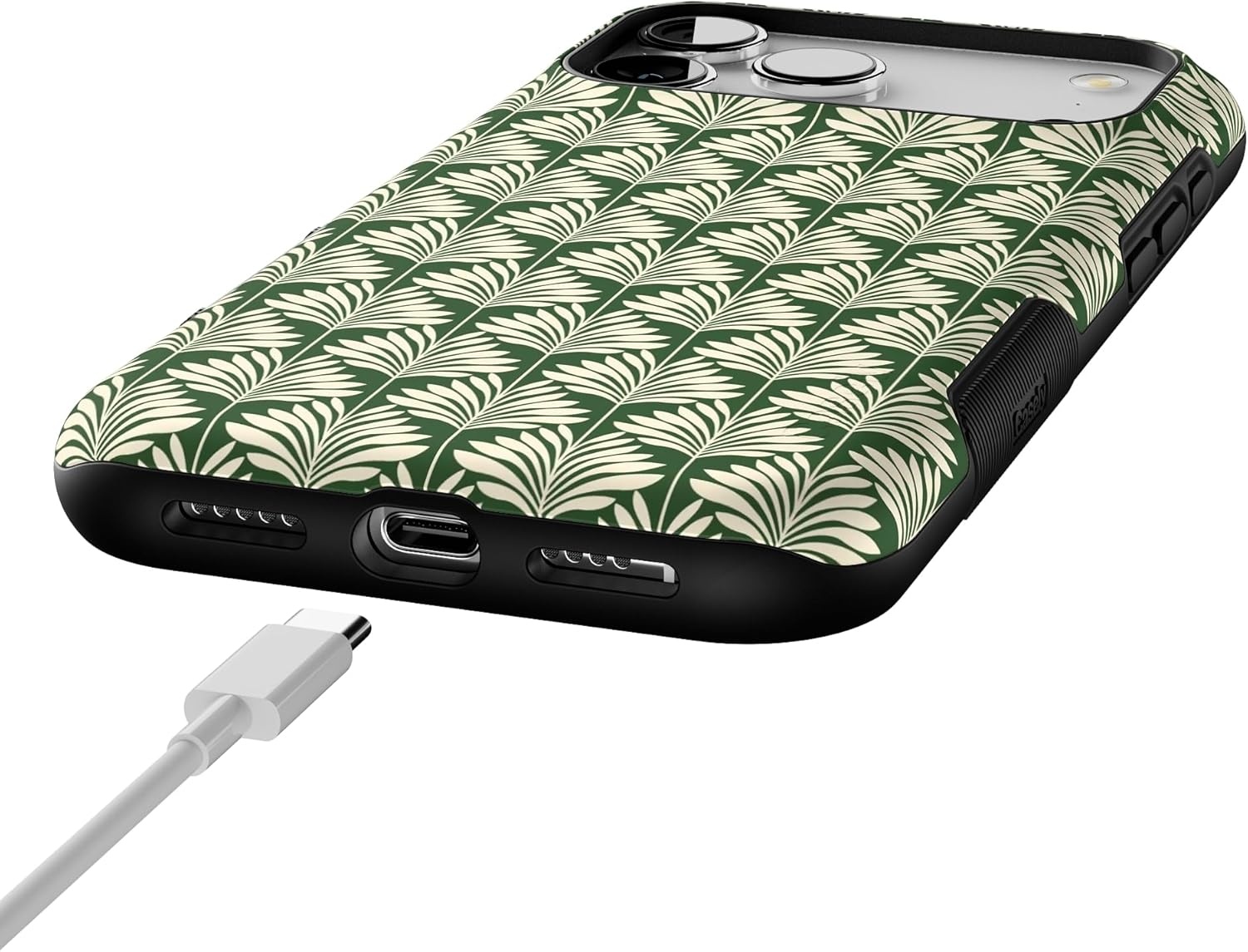 image:imageCasely iPhone 17 Pro Max Case Blue amp White Floral Rose to Fame Bold Protective Design Compatible with MagSafeThe Boyfriend Collection Cabana Nights