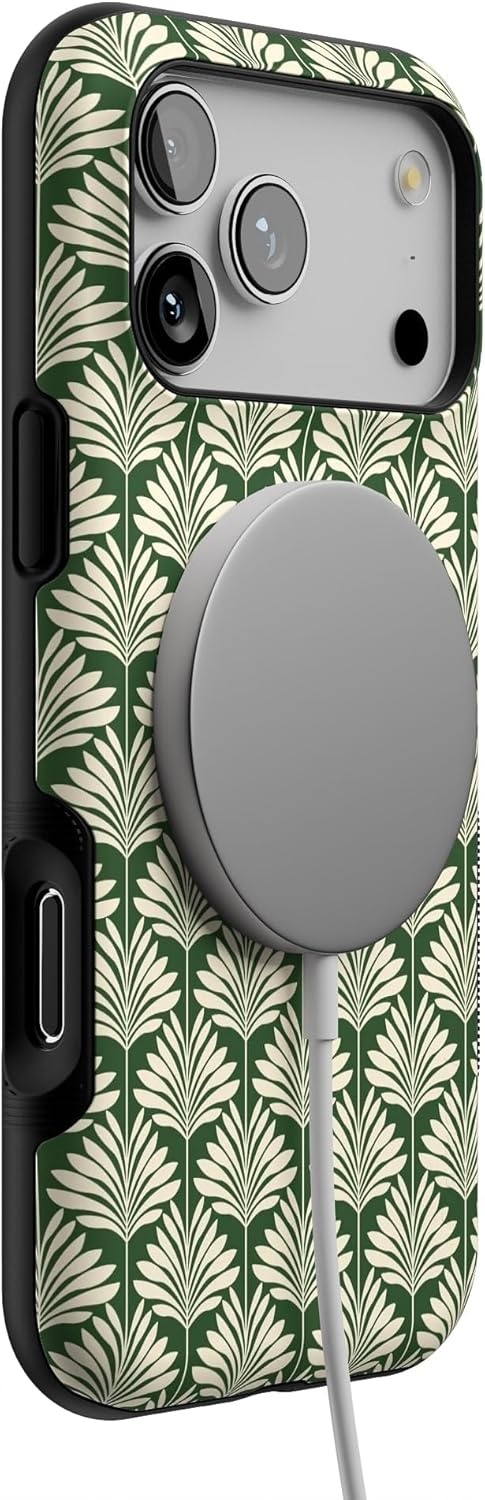 image:imageCasely iPhone 17 Pro Max Case Blue amp White Floral Rose to Fame Bold Protective Design Compatible with MagSafeThe Boyfriend Collection Cabana Nights