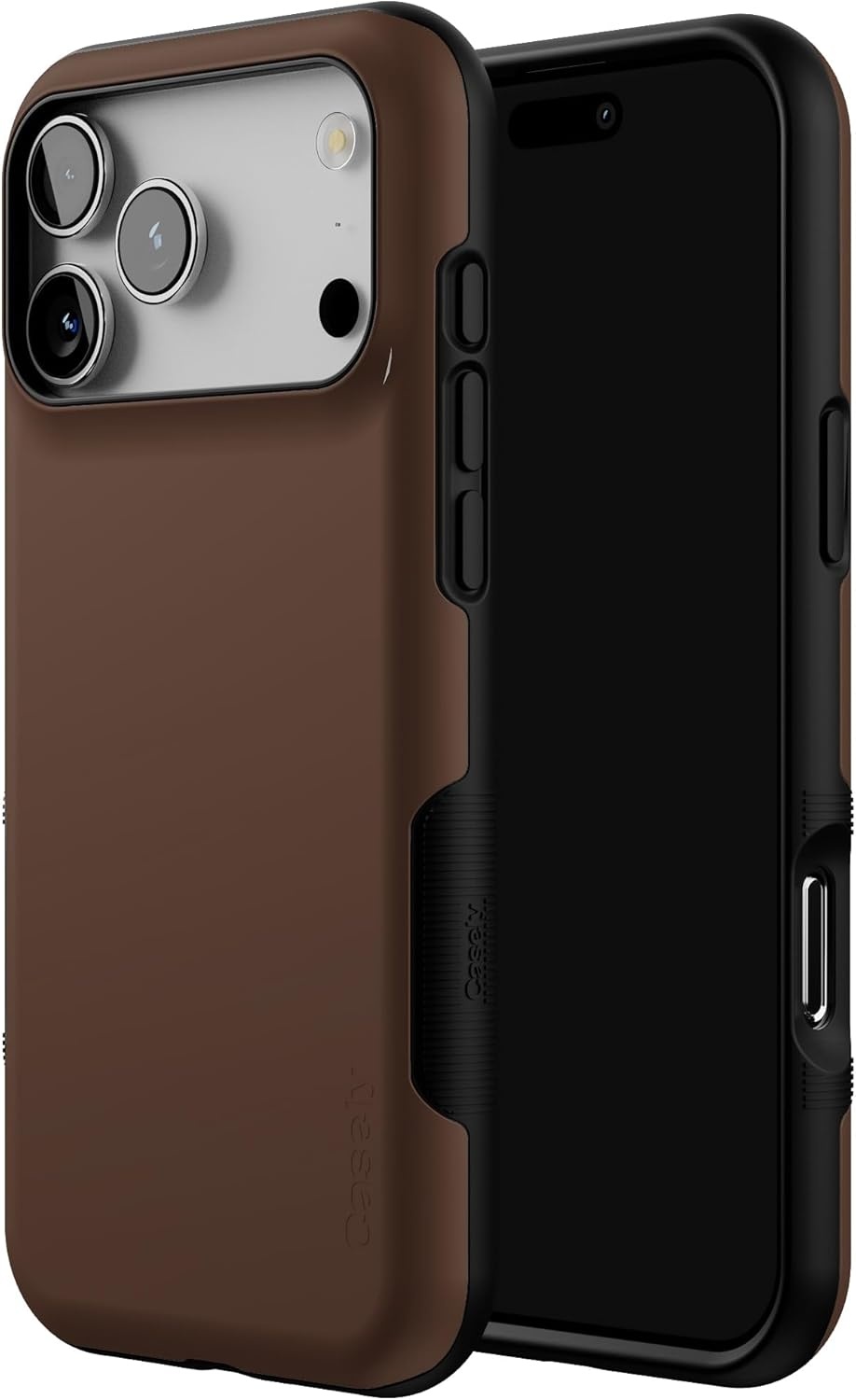 image:imageCasely iPhone 17 Pro Max Case Blue amp White Floral Rose to Fame Bold Protective Design Compatible with MagSafeThe Boyfriend Collection Espresso Brown