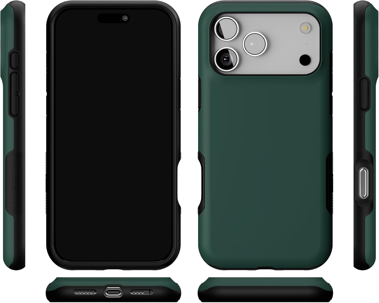 image:imageCasely iPhone 17 Pro Max Case Blue amp White Floral Rose to Fame Bold Protective Design Compatible with MagSafeThe Boyfriend Collection Forest Green