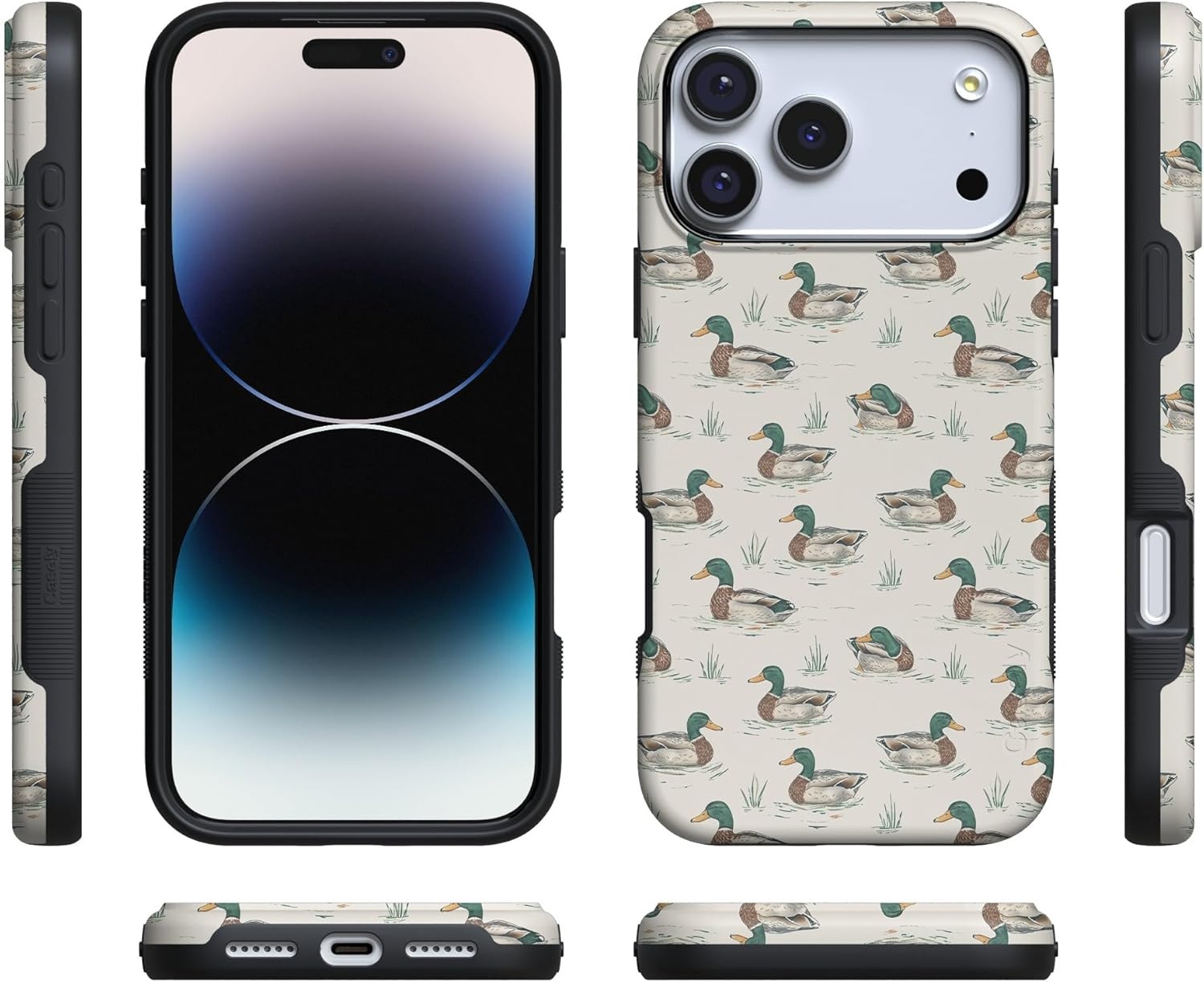 image:imageCasely iPhone 17 Pro Max Case Blue amp White Floral Rose to Fame Bold Protective Design Compatible with MagSafeThe Boyfriend Collection Mallard Co