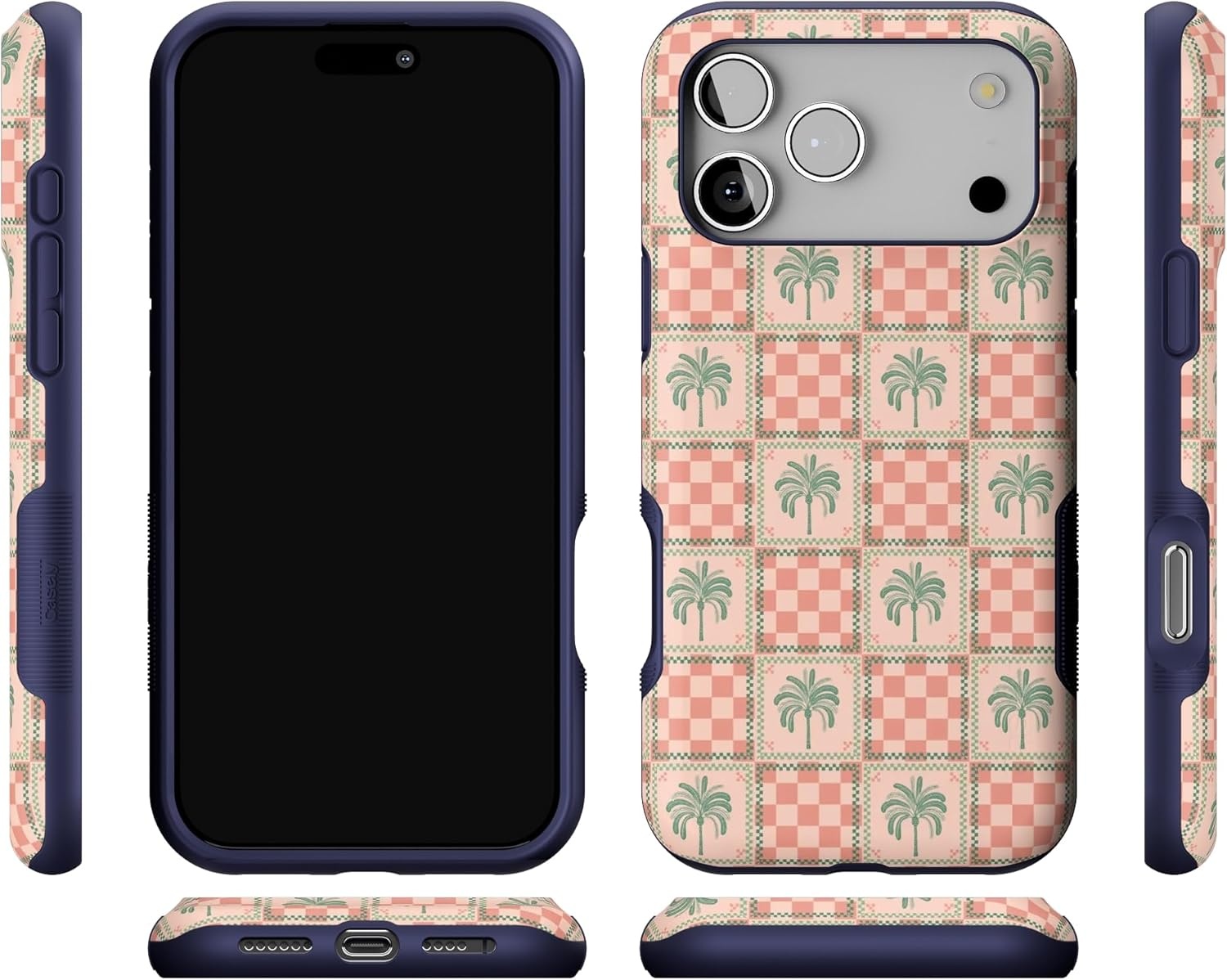 image:imageCasely iPhone 17 Pro Max Case Blue amp White Floral Rose to Fame Bold Protective Design Compatible with MagSafeThe Social Club Palm Beach