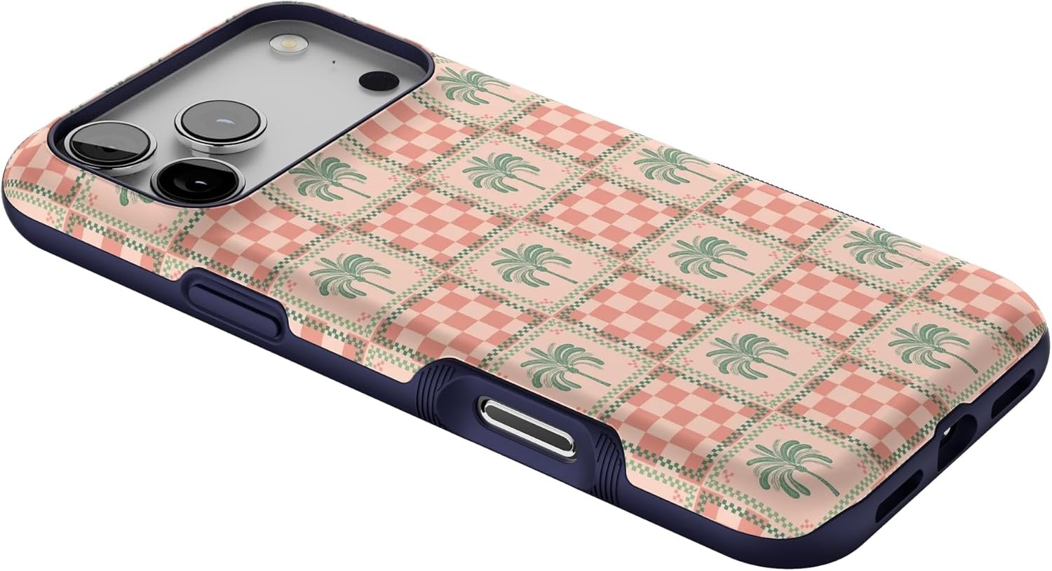 image:imageCasely iPhone 17 Pro Max Case Blue amp White Floral Rose to Fame Bold Protective Design Compatible with MagSafeThe Social Club Palm Beach