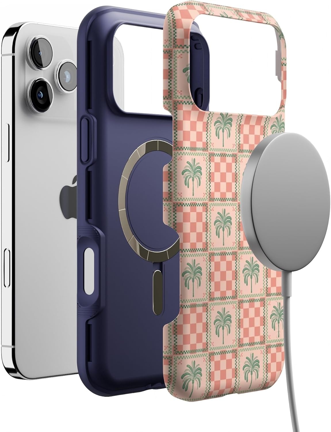 image:imageCasely iPhone 17 Pro Max Case Blue amp White Floral Rose to Fame Bold Protective Design Compatible with MagSafeThe Social Club Palm Beach