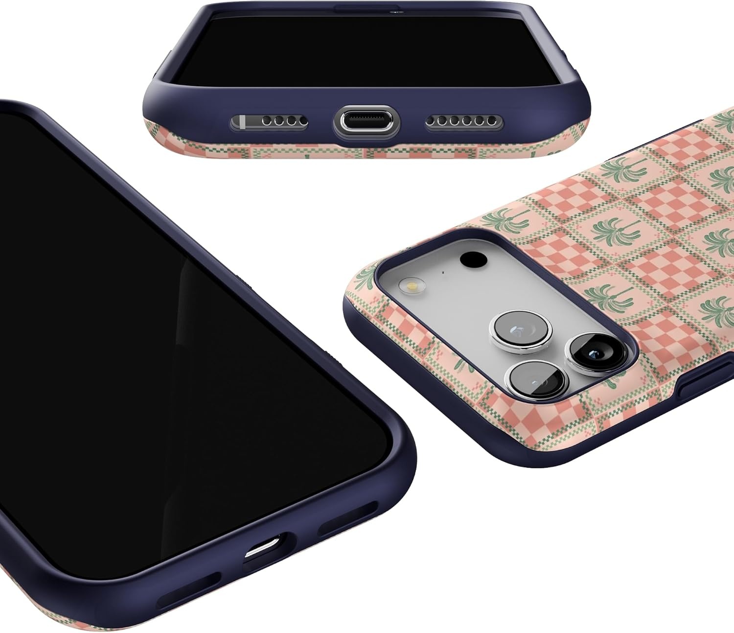 image:imageCasely iPhone 17 Pro Max Case Blue amp White Floral Rose to Fame Bold Protective Design Compatible with MagSafeThe Social Club Palm Beach