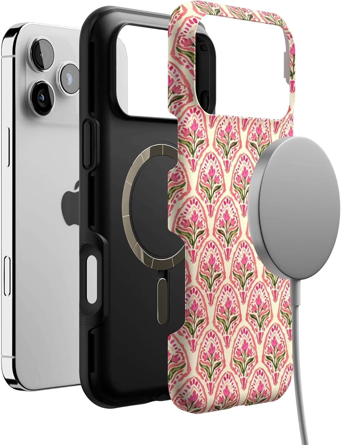 image:imageCasely iPhone 17 Pro Max Case Blue amp White Floral Rose to Fame Bold Protective Design Compatible with MagSafeTulip Tapestry Jenna Palek x Casely